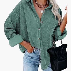 Corduroy button down boyfriend shirt